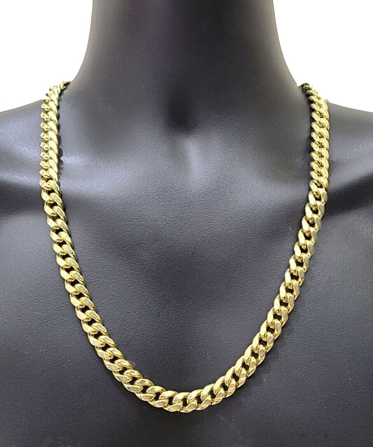 Real 10k Gold Chain 9mm 22 Inch Miami Cuban Link Necklace Strong Mens 10KT Gold