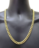 Real 10k Gold Chain 9mm 22 Inch Miami Cuban Link Necklace Strong Mens 10KT Gold