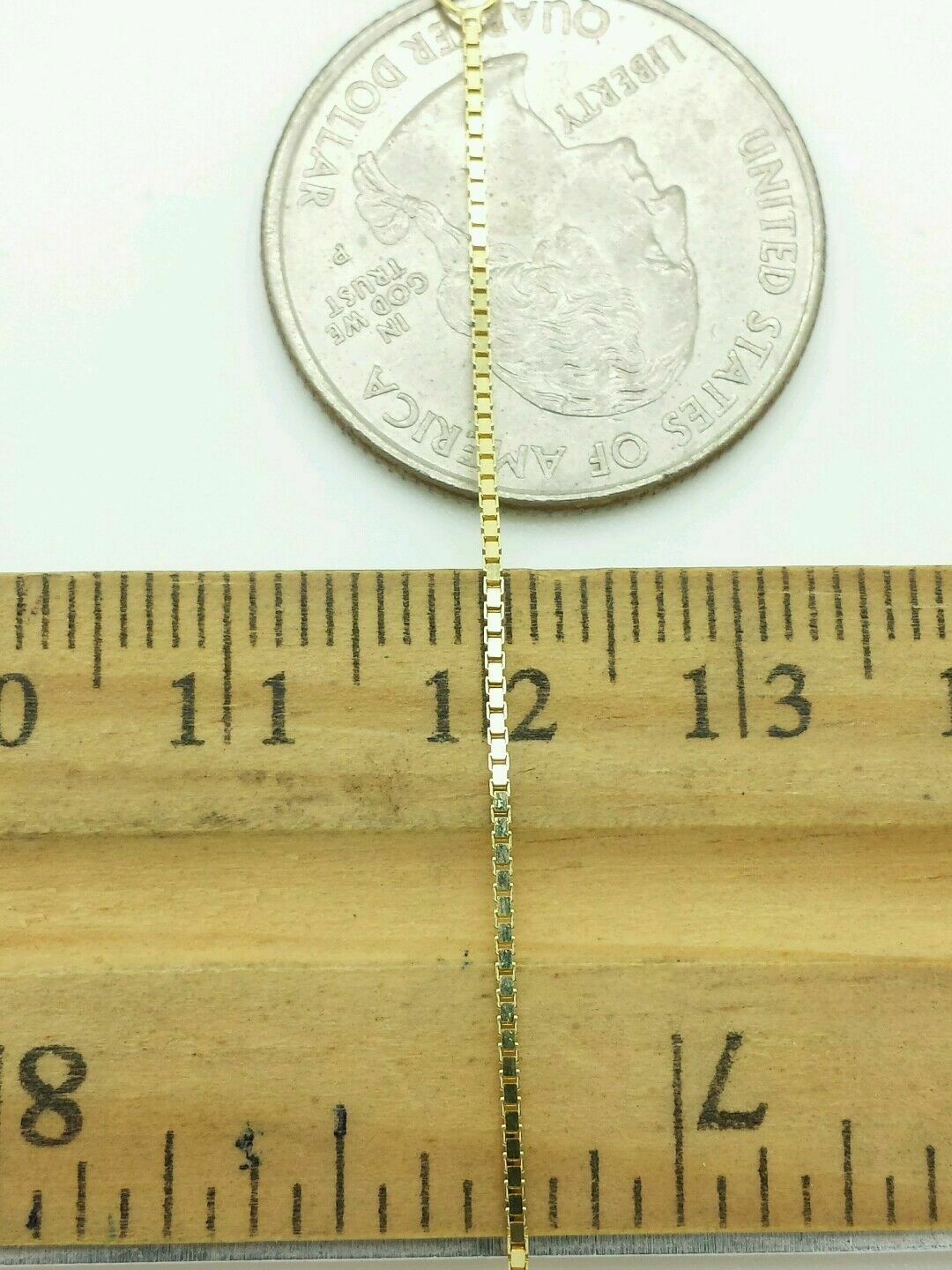 10k Solid Yellow Gold Box Link Necklace Pendant Chain Men Women 16" - 24" .8mm