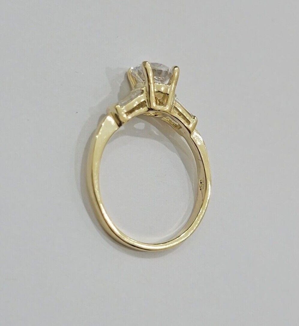 10k Yellow Gold Ladies Solitaire Ring For Womens Casual Band SALE Real Brand New