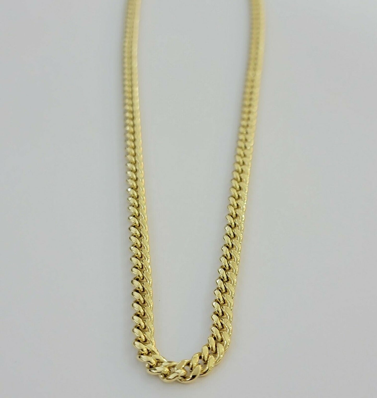 Real 10k Gold Chain Miami Cuban Link Necklace 18" 20" 22" 24" 26" 4.5mm 10kt Oro