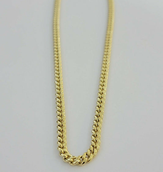 Real 10k Gold Chain Miami Cuban Link Necklace 18" 20" 22" 24" 26" 4.5mm 10kt Oro