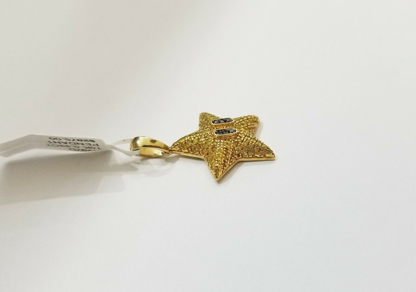 10k Gold Yellow Diamond Star Charm 0.64CT Diamond ,10Kt Real Diamond Pendent