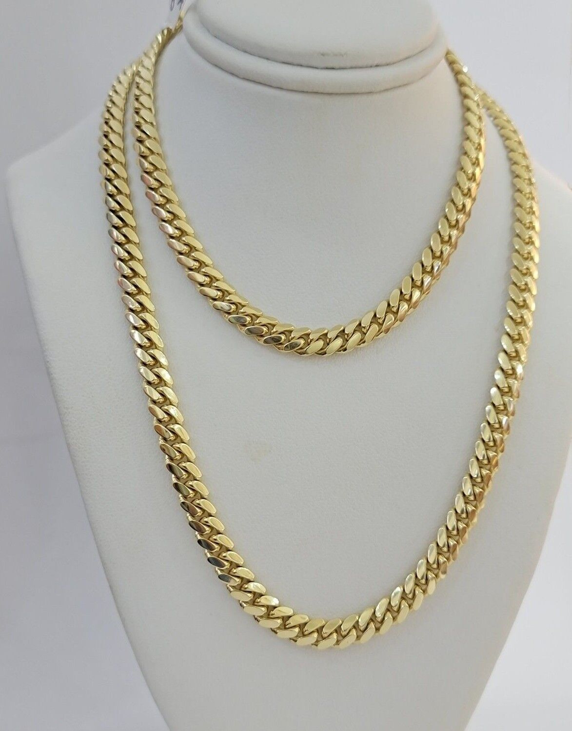 Real 14k Yellow Gold Chain Solid Miami Cuban Link Chain Necklace 18"-30" 5mm-9mm