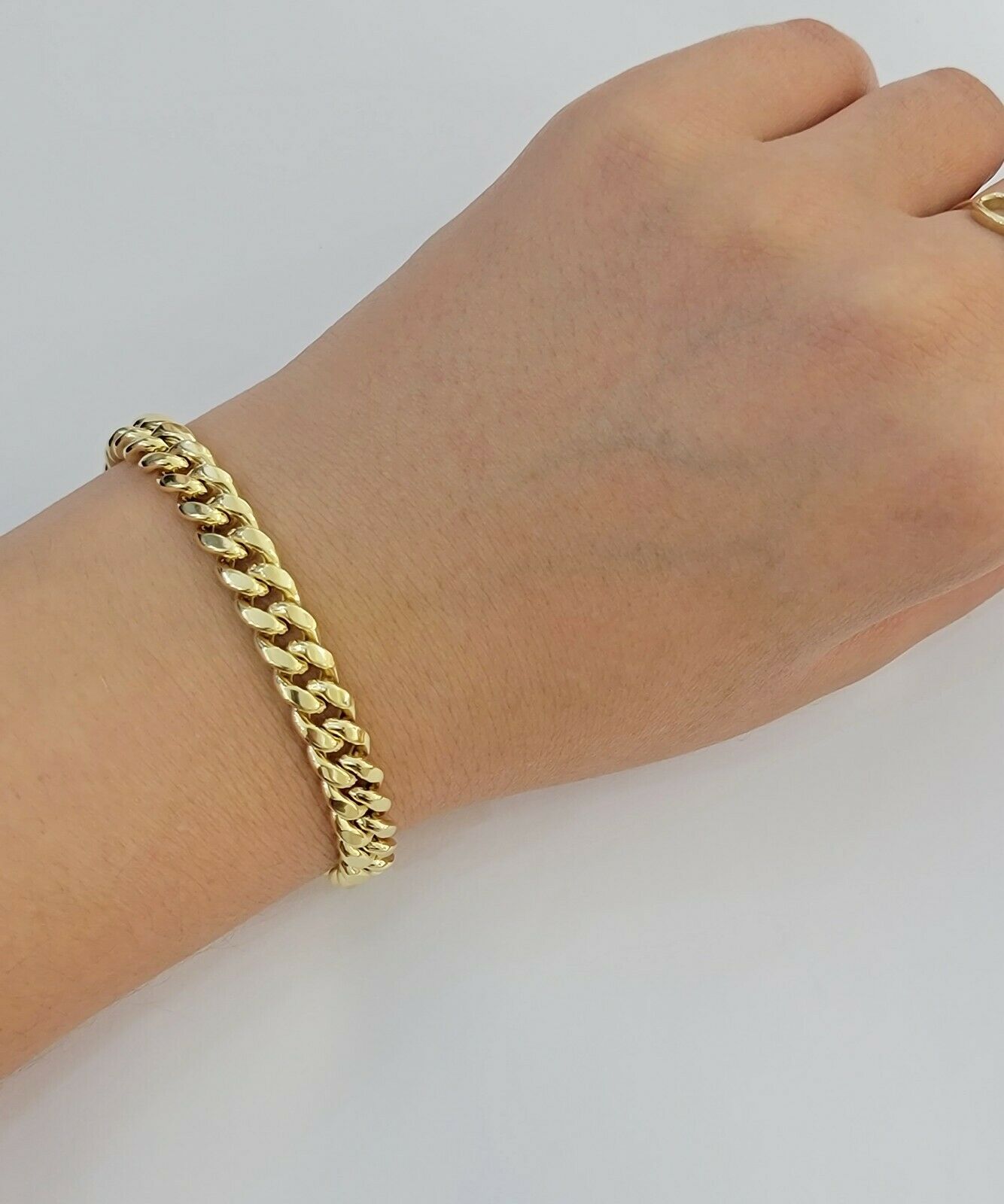 Real 10k Gold Bracelet Miami Cuban Link 9" 7mm REAL 10kt Yellow Gold STRONG,MENs