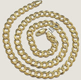 Solid 10K Yellow Gold Chain Necklace Cuban Curb Link 10mm 30 Inch Mens Real 10kt