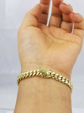 REAL 10k Gold Miami Cuban Bracelet 7" 6mm 10 kt Yellow Gold Strong Links LADIES