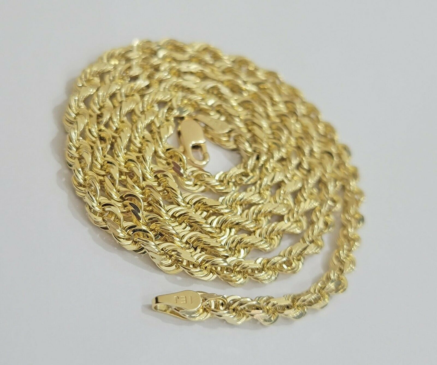 SOLID 10k Yellow Gold Rope Necklace Chain 4mm 18"-30 Inch REAL 10KT Gold