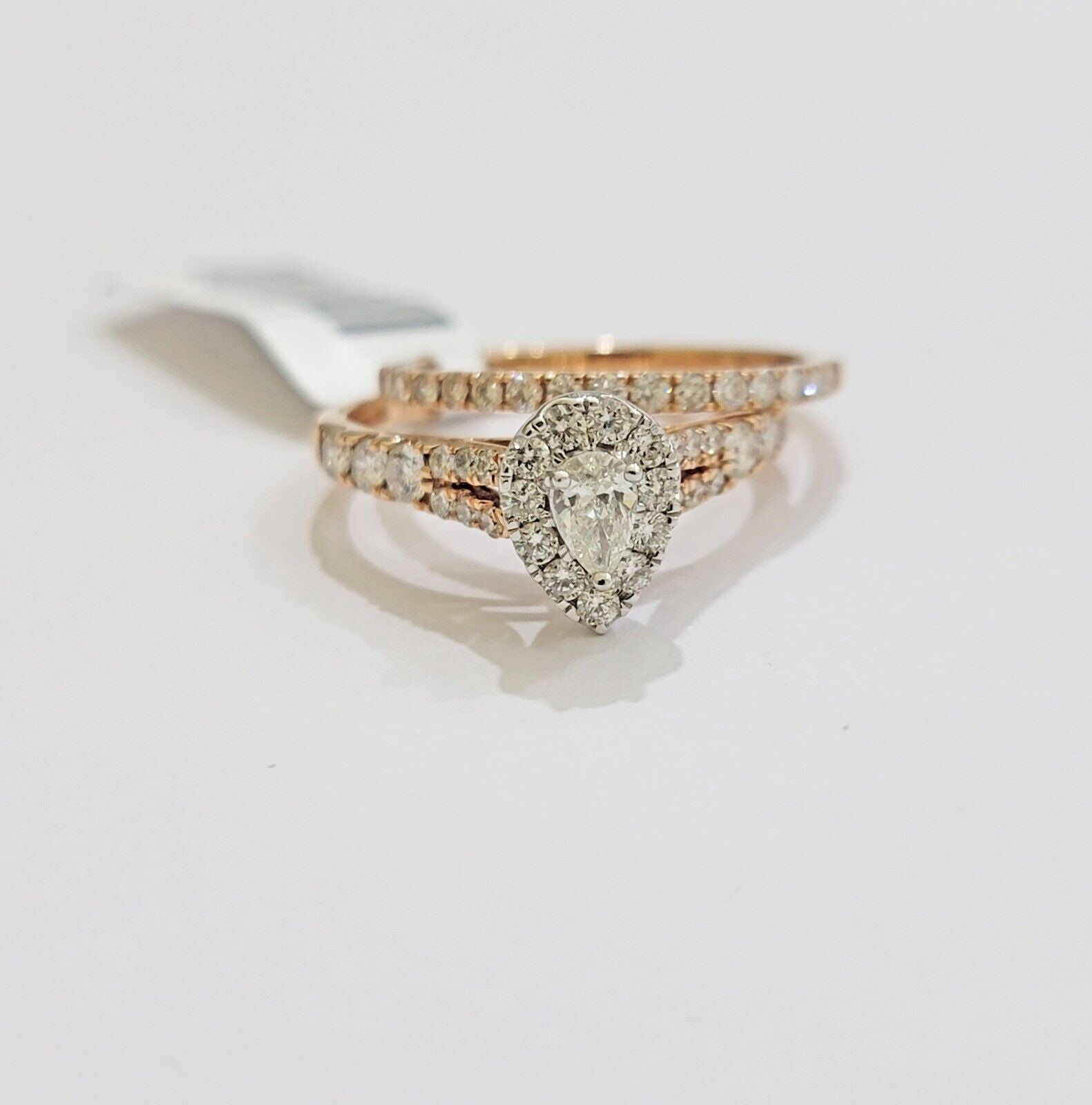 14k Rose Gold Diamond Ring & Band Set Ladies 1CTW Wedding Engagement Solid REAL