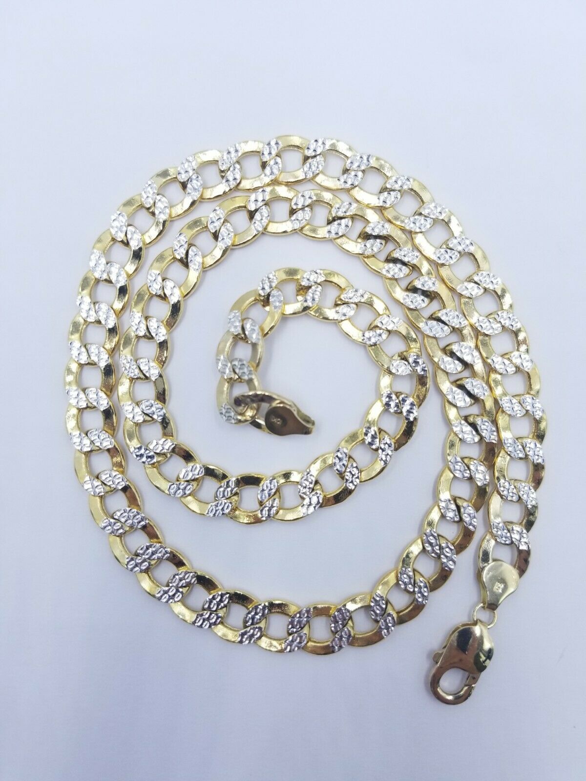 10MM Real Gold Men Necklace Cuban Link 20