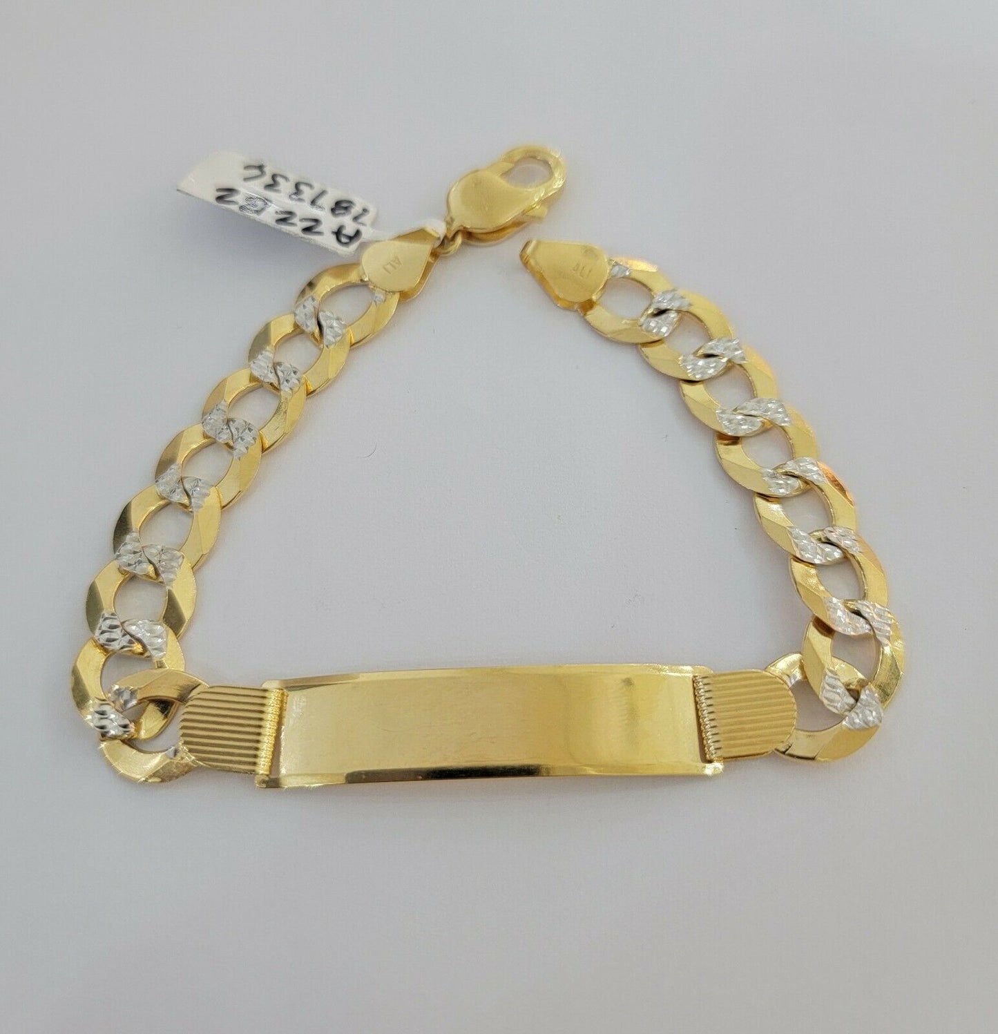 Solid 10k Gold Bracelet Id Cuban link 11mm 9" 10kt Yellow Gold Strong Link, REAL