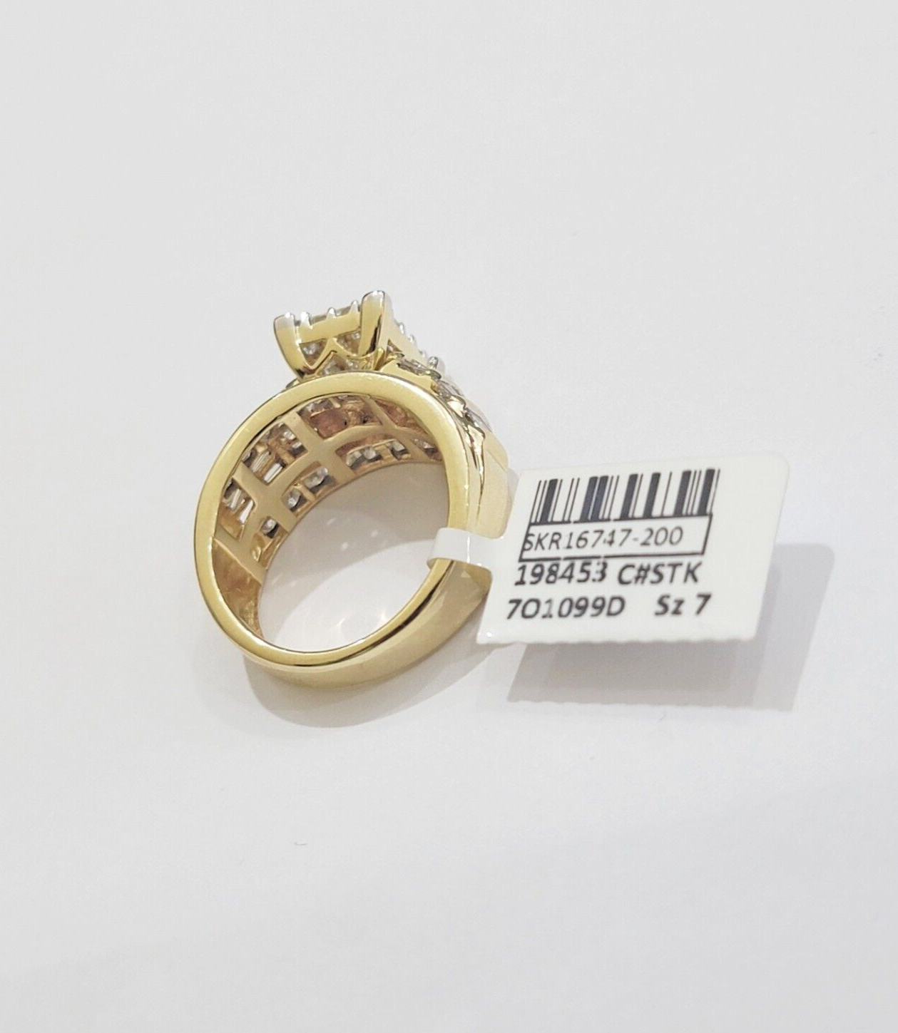 Real 14k Yellow Gold Diamond Ring 2CT Ladies Women Band Wedding Engagement, SZ 7
