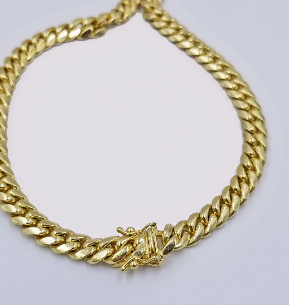 Mens REAL 10k Gold Miami Cuban Bracelet 10" 6mm 10 kt Yellow Gold Strong Links