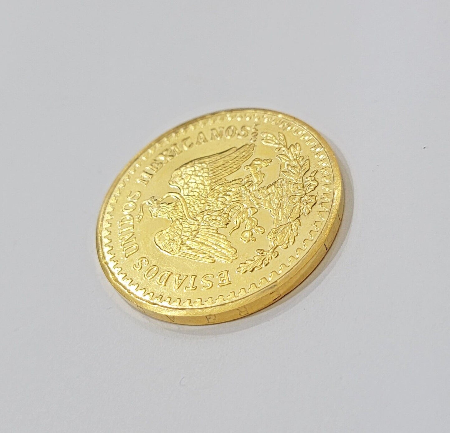 1947 Mexican Centenaro 50 Gold Pesos Copy Coin Solid 14k Yellow Gold , REAL 14KT