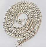 Real 10k White Gold Chain Necklace Miami Cuban Link 26 Inch 8mm 10KT SOLID MENS