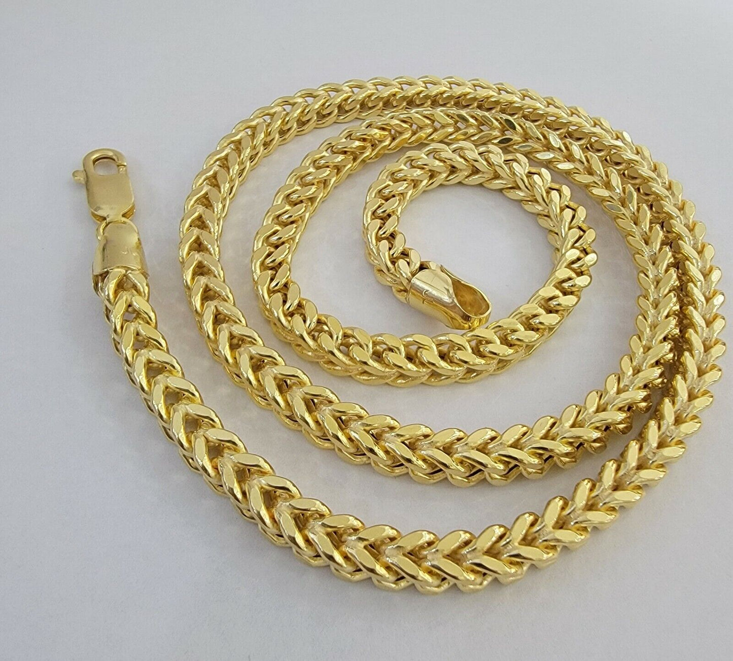 10K Gold Franco Link Chain 22" Necklace Thick, REAL 10kt Men's STRONG Chain Link