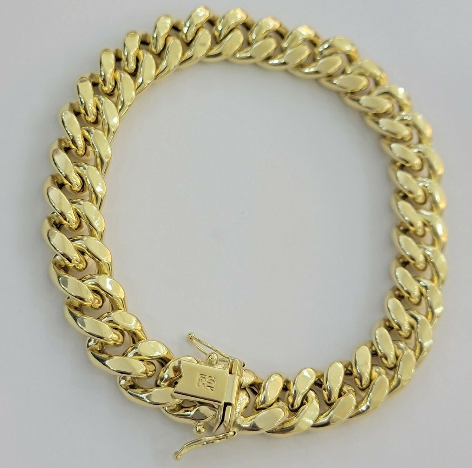 Men 10k Gold Miami Cuban Bracelet 11mm Thick 7.5