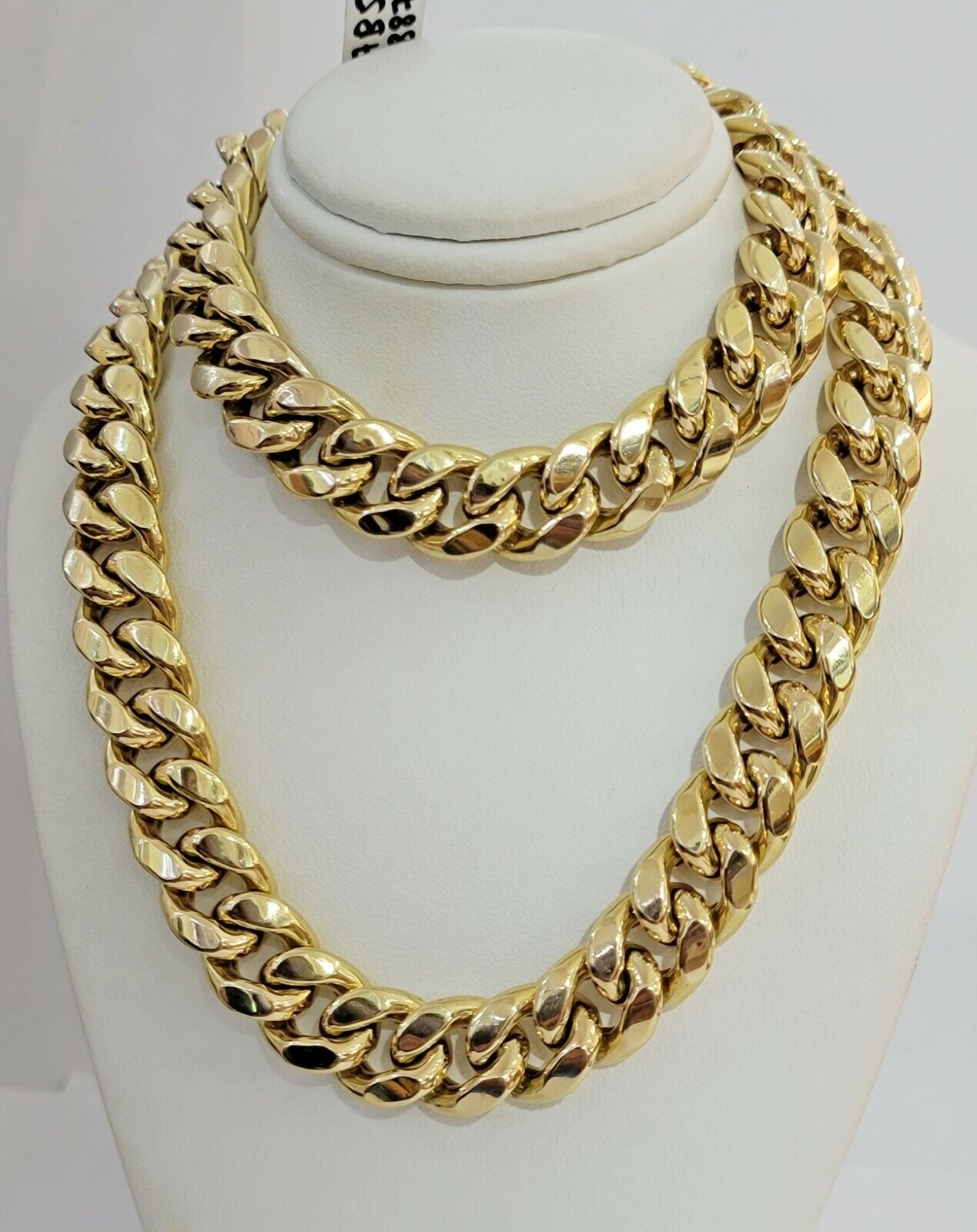 14k Yellow Gold 13mm Chain Necklace Miami Cuban Link 28