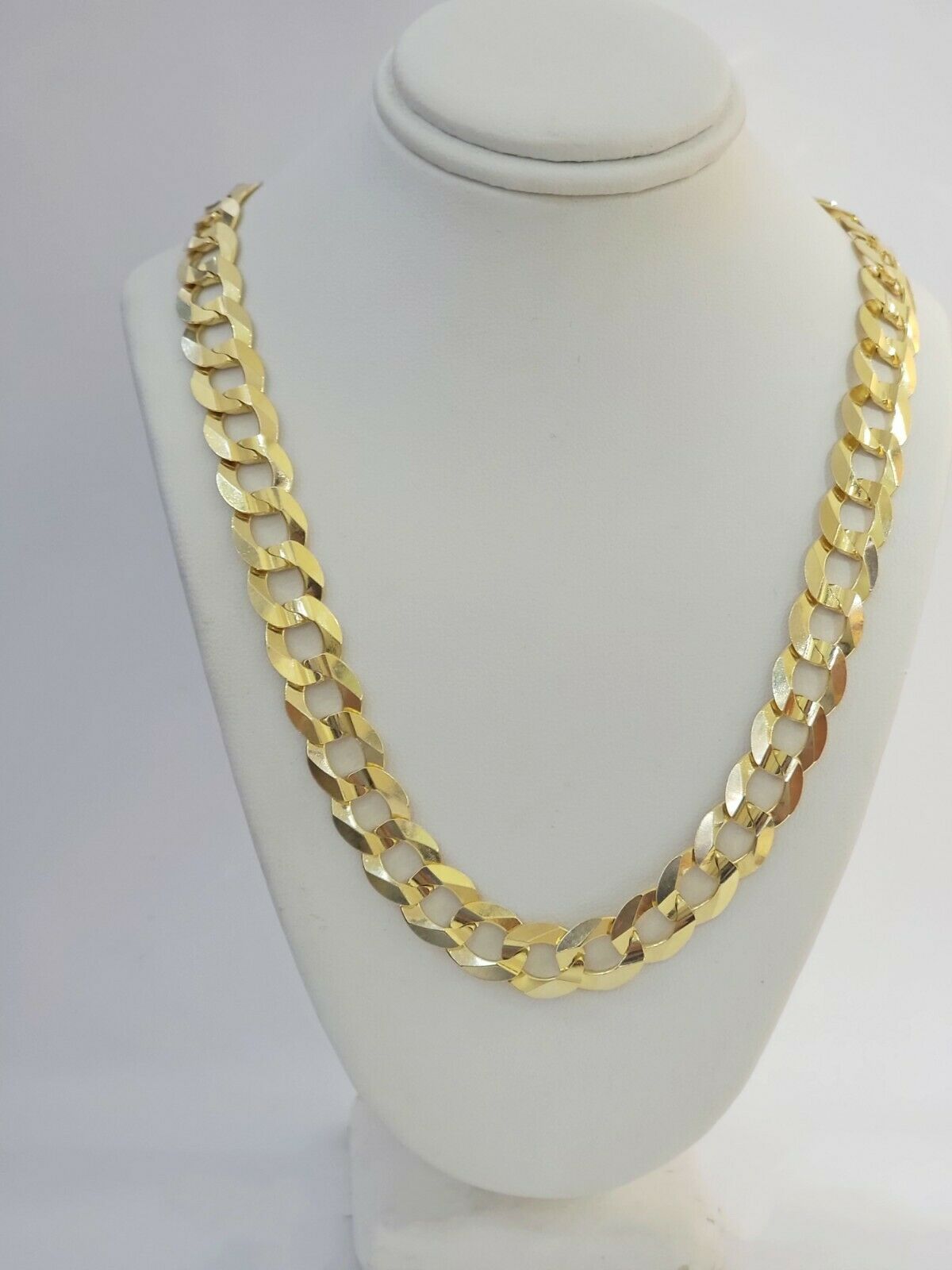 Real 14k Gold Cuban Curb Link Necklace Chain 11mm 22"-30"14kt Yellow Gold,SOLID