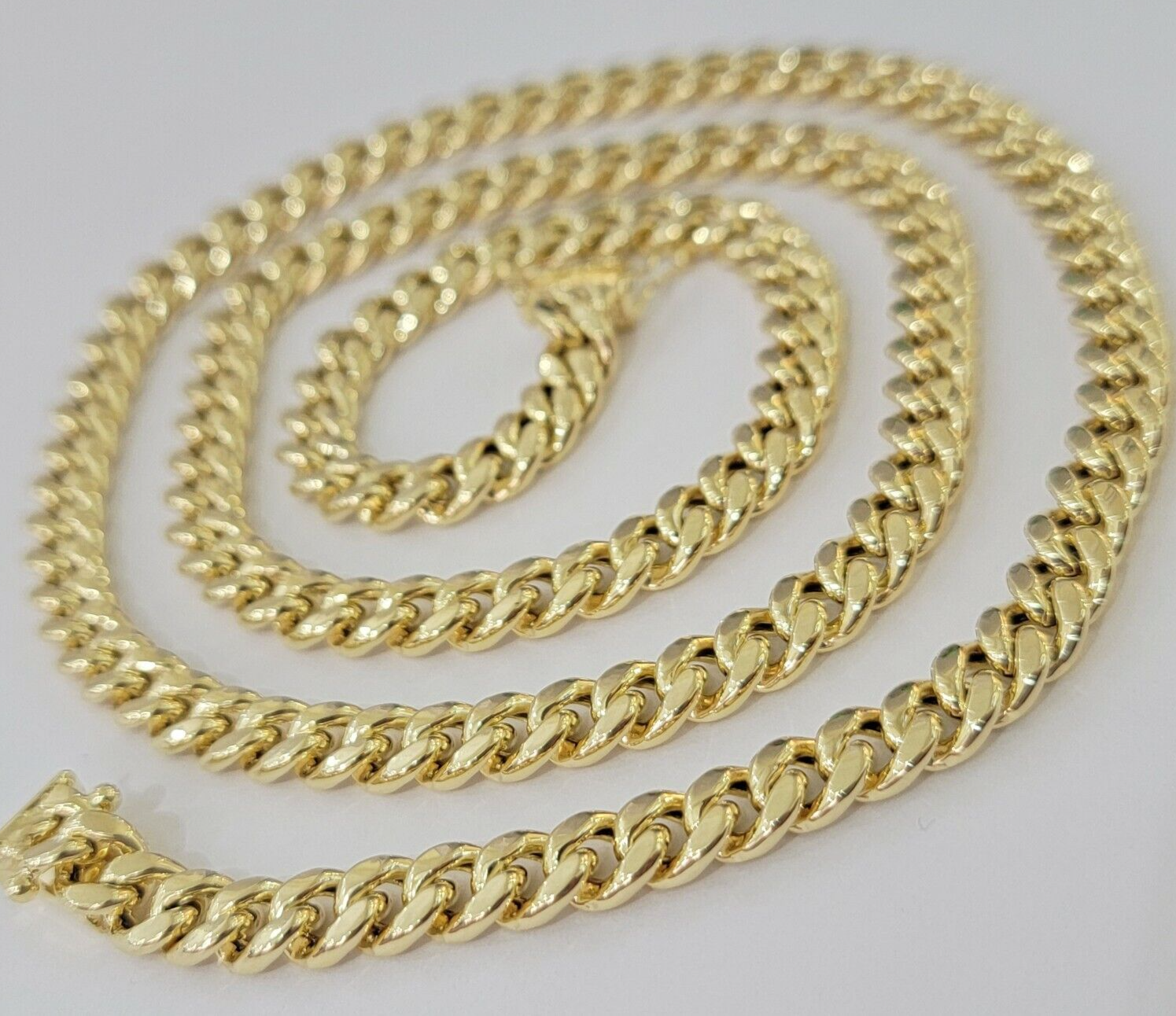 10k Gold Necklace 7mm 26 Inch Miami Cuban Link Chain REAL 10kt yellow Gold Men's