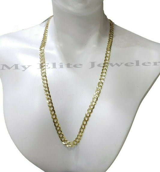 SOLID 14k Yellow Gold  Cuban Curb Link Chain 22 Inch Necklace 2.5 MM REAL 14K