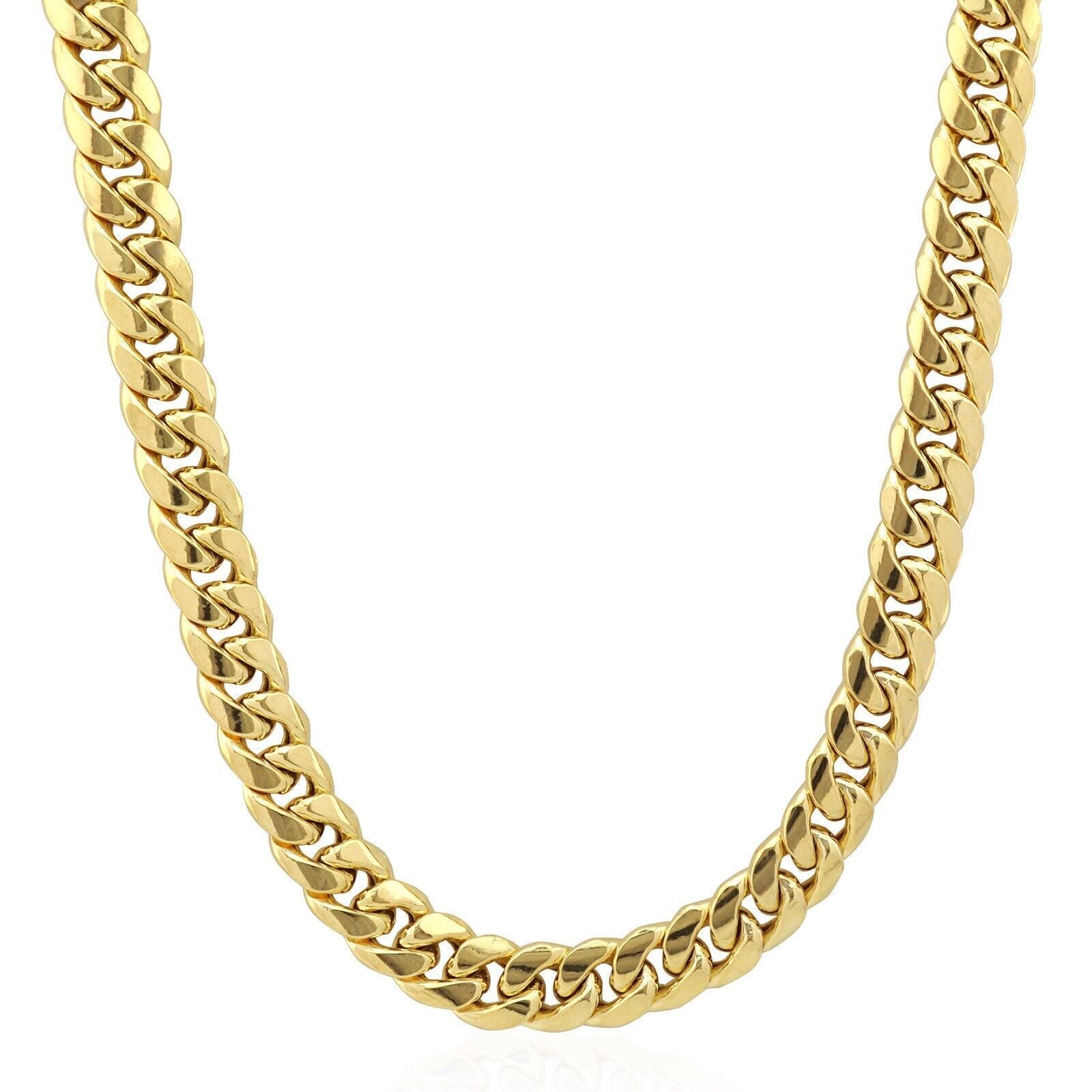 Real 10k Gold Chain 9mm 22 Inch Miami Cuban Link Necklace Strong Mens 10KT Gold