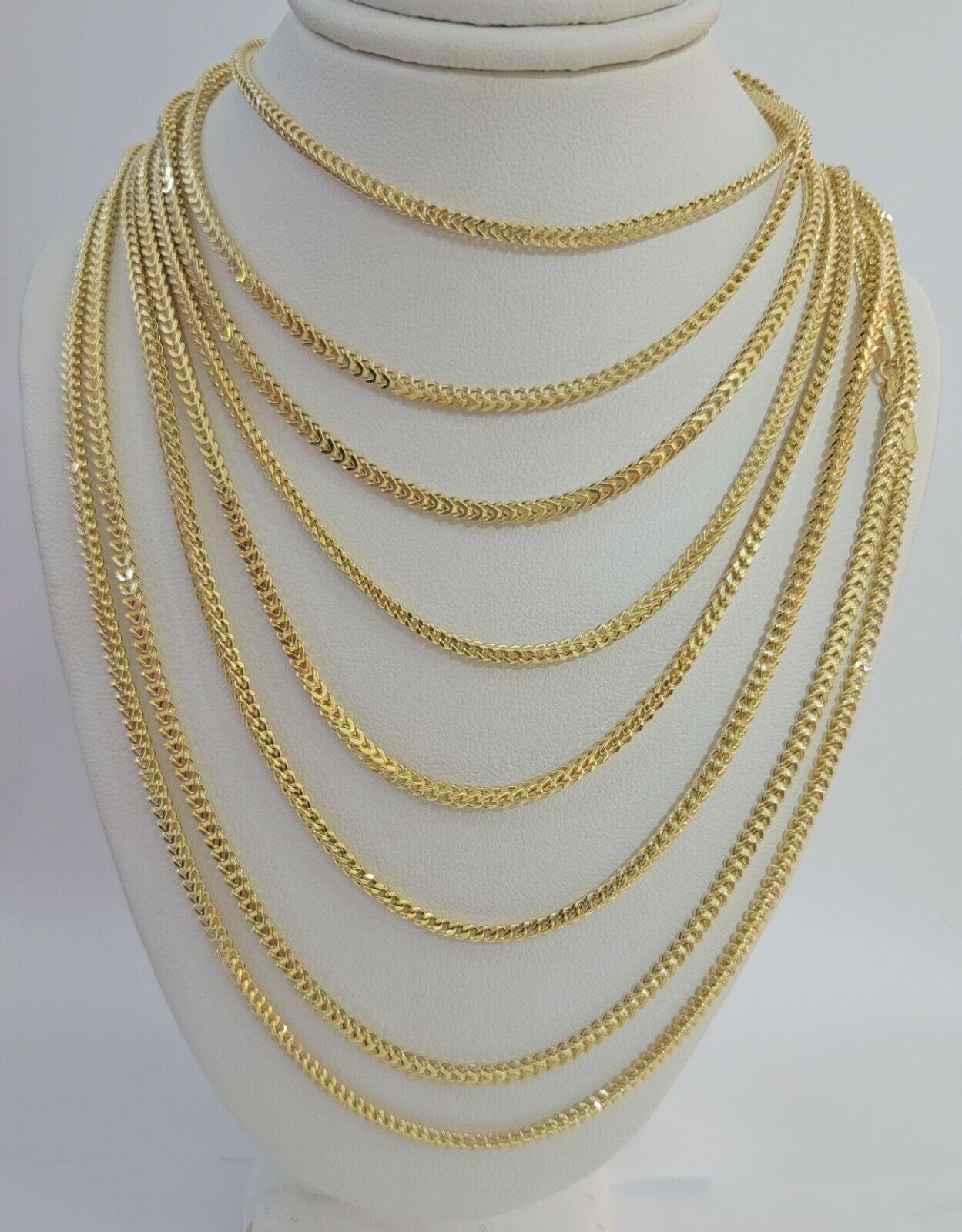 Real 10k Yellow Gold chain Franco 16-26" Necklace 2.5mm STRONG CHAIN For Pendant