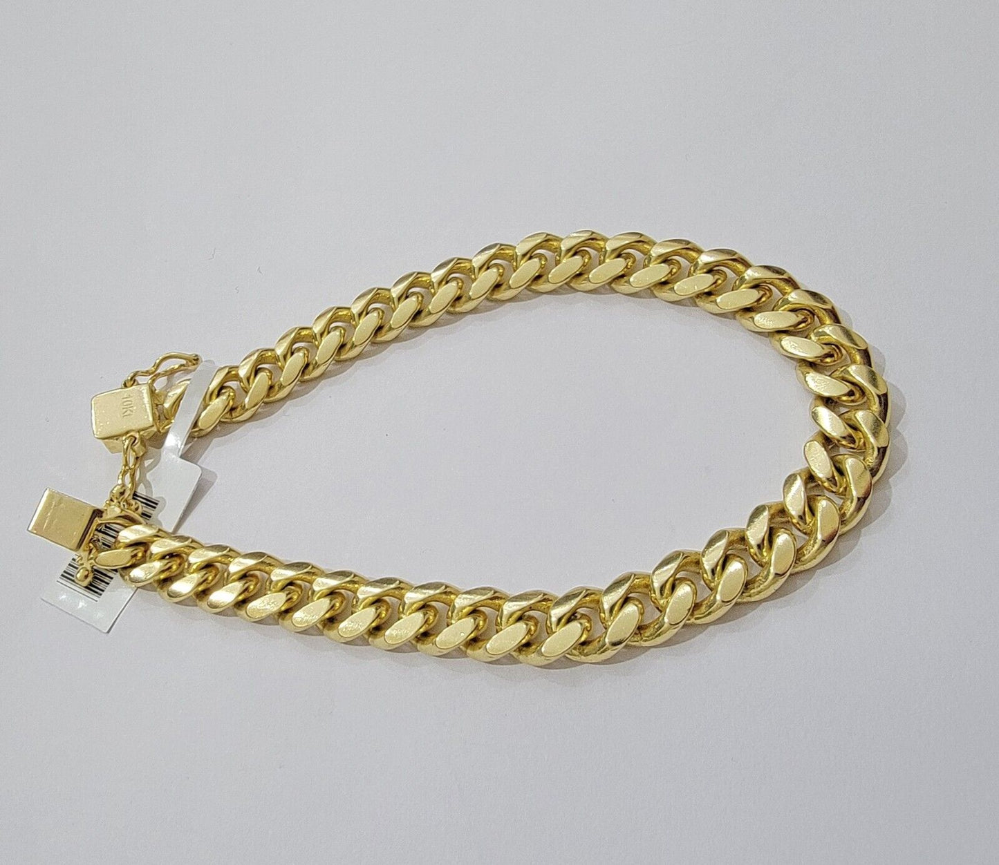 Solid 10k Gold Cuban Link Bracelet 8mm 7" Miami Cuben REAL 10kt Yellow Gold Mens