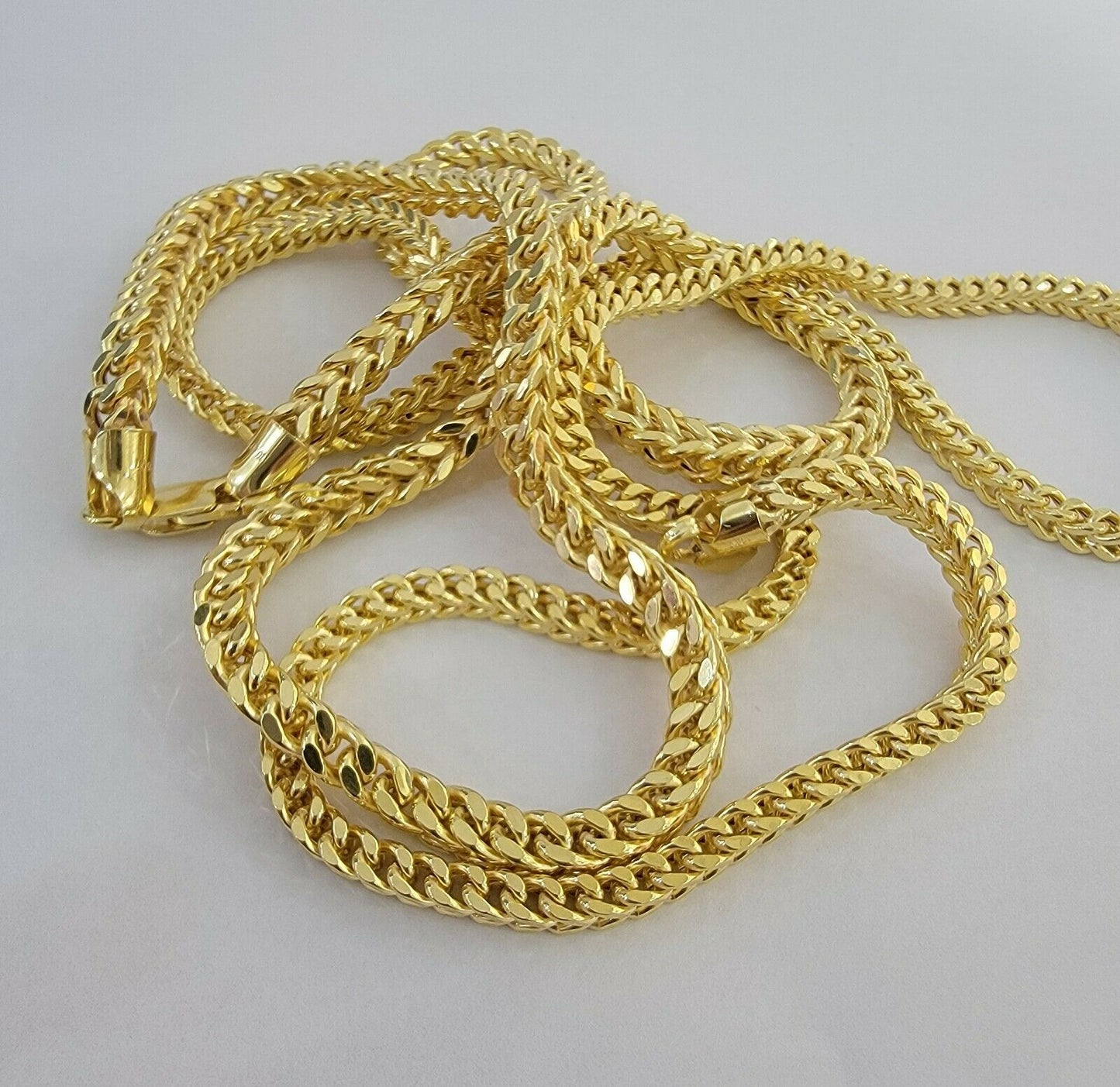 10K Gold Franco Link Chain 26" Necklace 5mm Thick, REAL 10kt Men's STRONG Chain