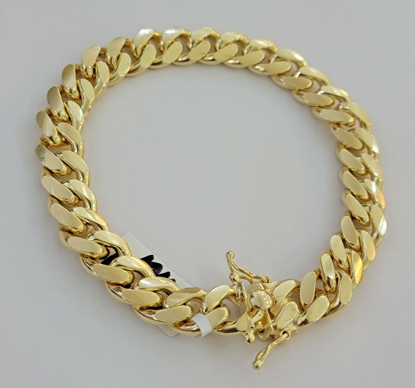 Real  10K Yellow Gold Miami Cuban Link Bracelet 11mm "9, Men's 10kt Strong SOLID