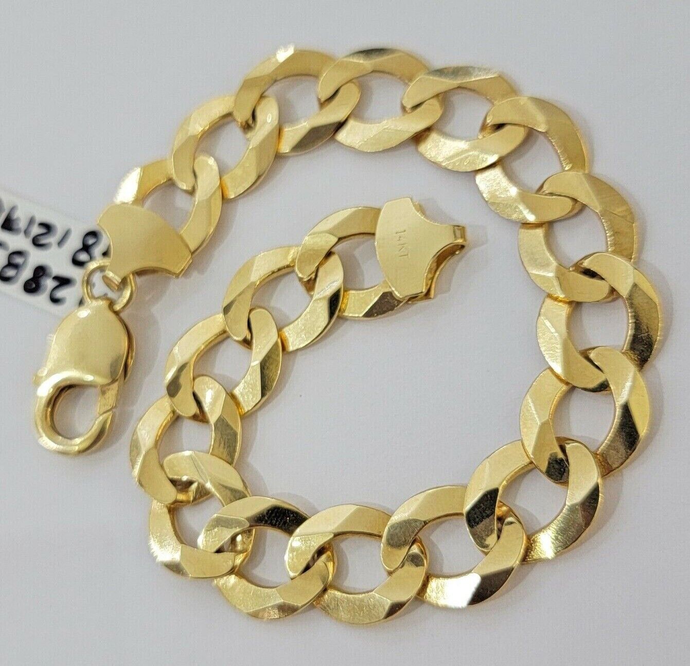 Solid 10k Yellow Gold Cuban Curb link Bracelet 9