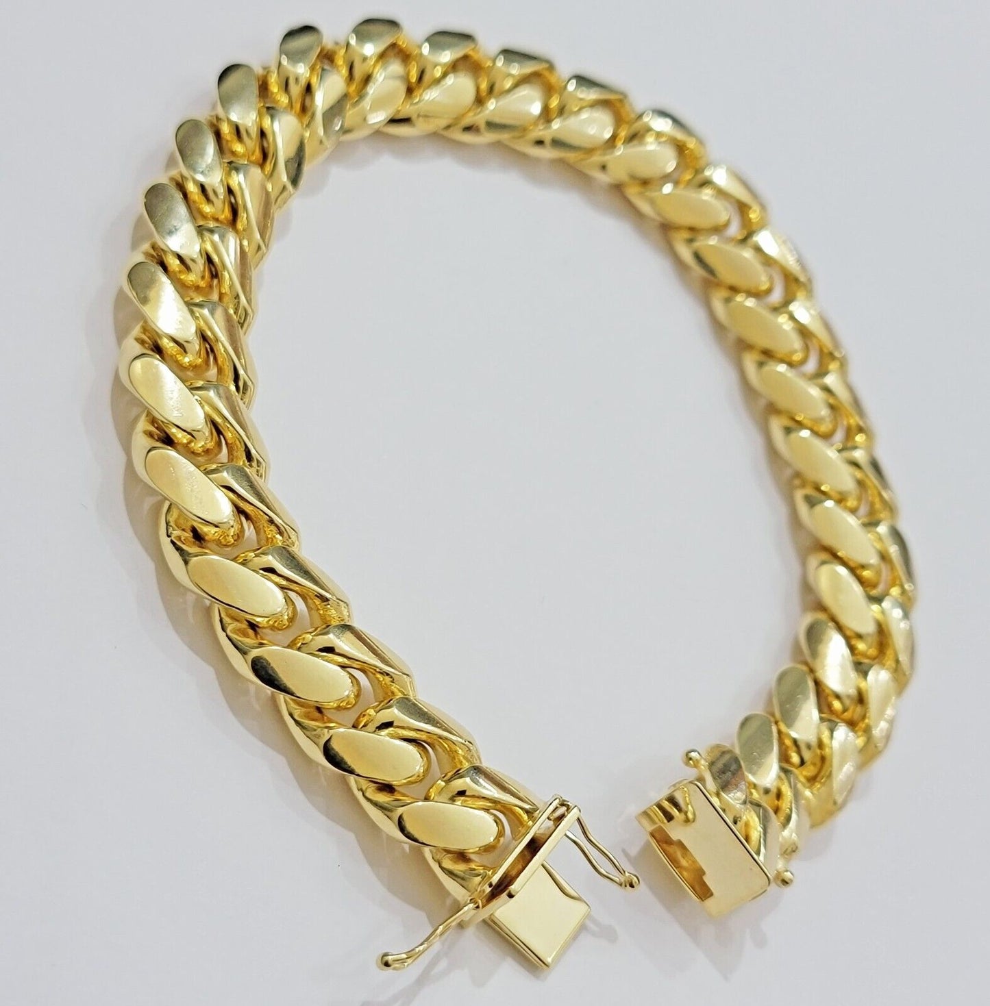 Mens 14k Gold Bracelet Solid Miami Cuban Link 13mm 9.5 Inch Real 14kt Heavy