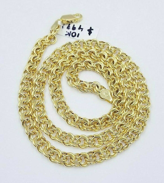 Mens Real Gold Necklace Chino Chain 10k Yellow Gold Chino 8mm 22" Lobster Clasp