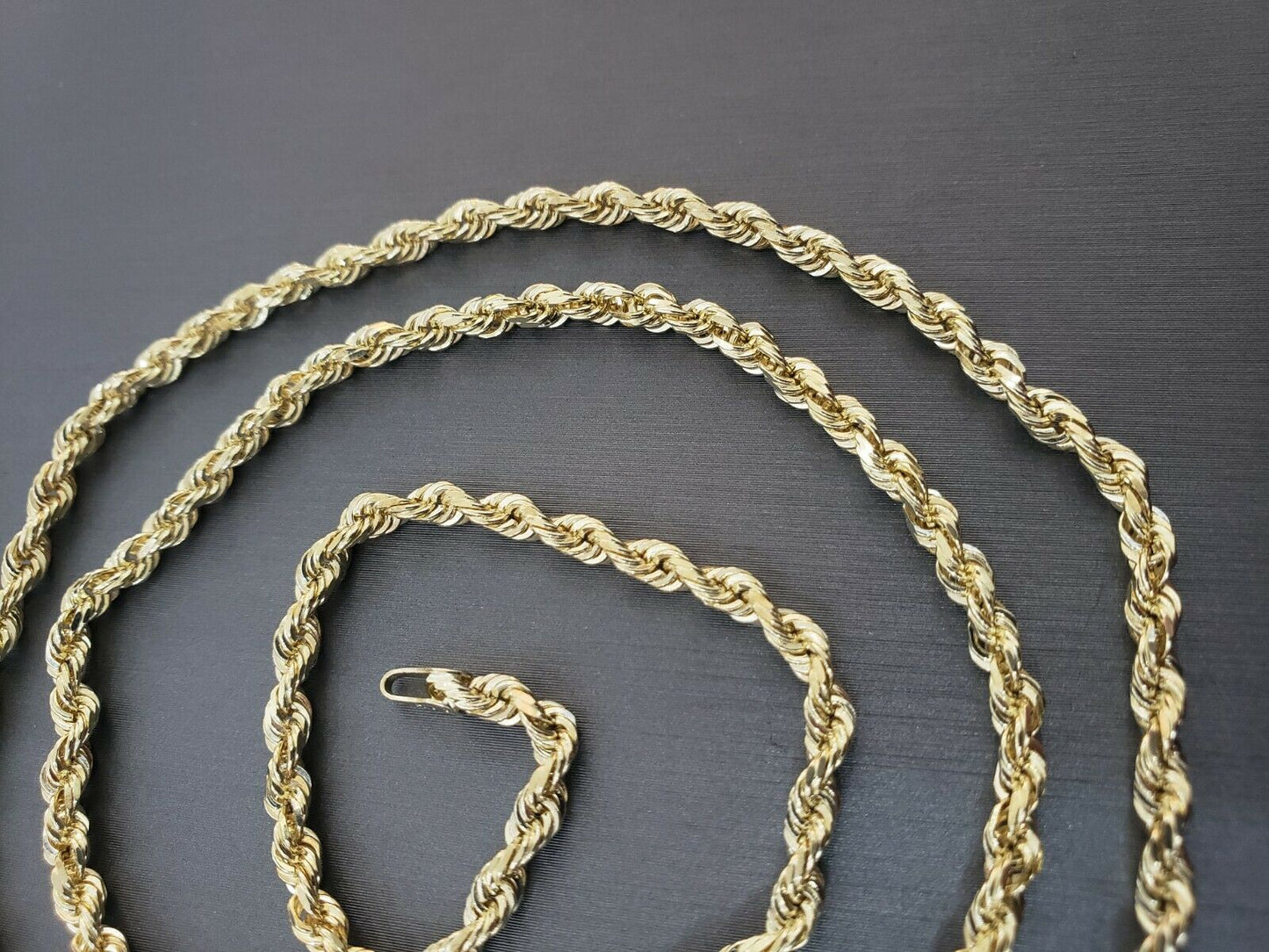 Solid 10K Yellow Gold Necklace 3mm 18"-26 Chain Diamond Cuts Real 10 KT Strong