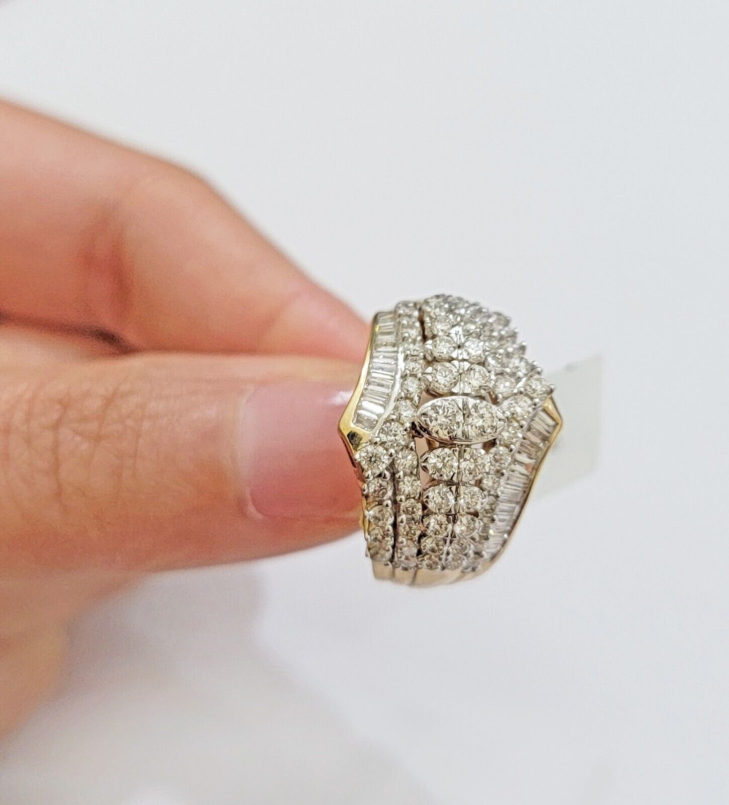 Ladies Diamond Ring Solid 10k Yellow Gold 1.50CT Natural Diamond women band REAL