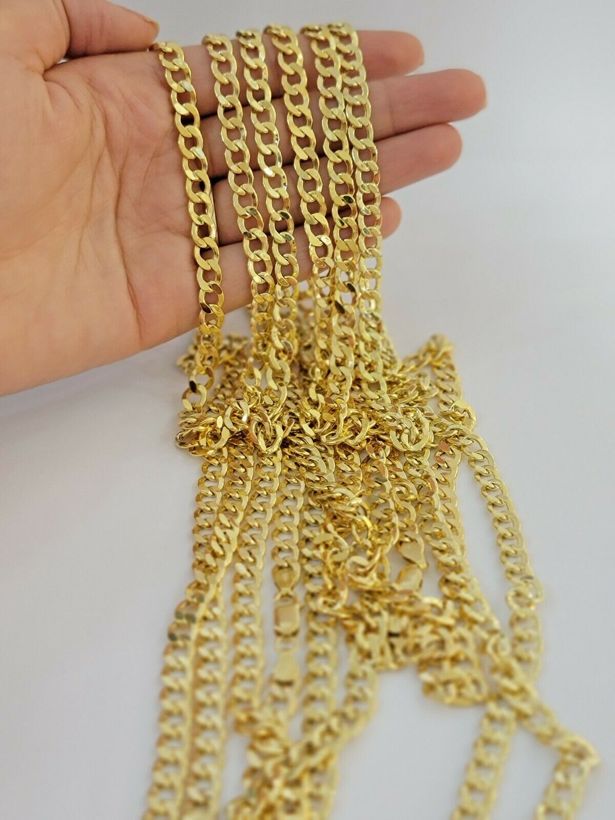 10k Gold Cuban Link Chain Necklace 6.5mm 20" 22" 24" 26" 28" REAL 10kt Yellow Gd