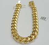 Real 14k Gold Bracelet 11mm Miami Cuban Link 8.5" ,Box Clasp, Men's 14kt ,STRONG