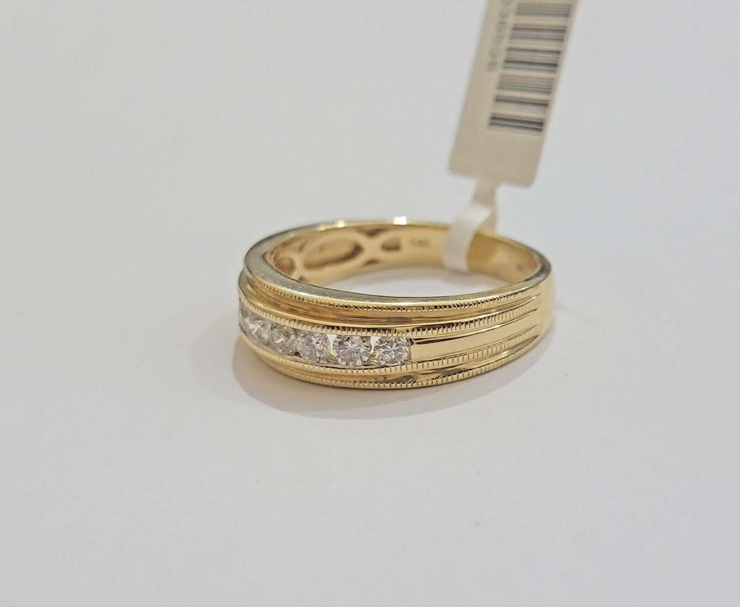 Real 14k Yellow Gold Band 1/2 CT Diamonds Men's Wedding Engagement Ring Size 10