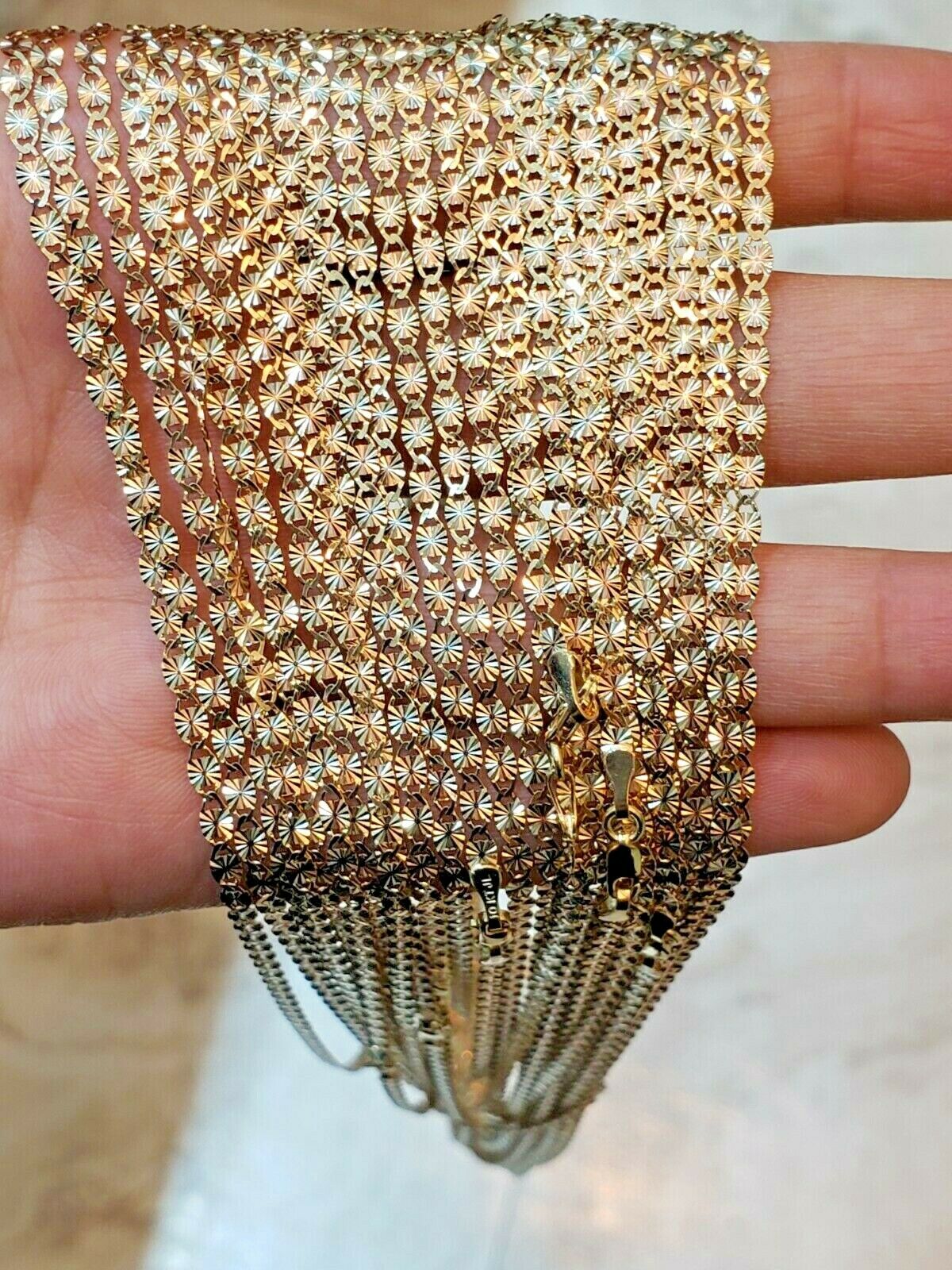 10k Trio Gold Ladies Necklace Chain 16