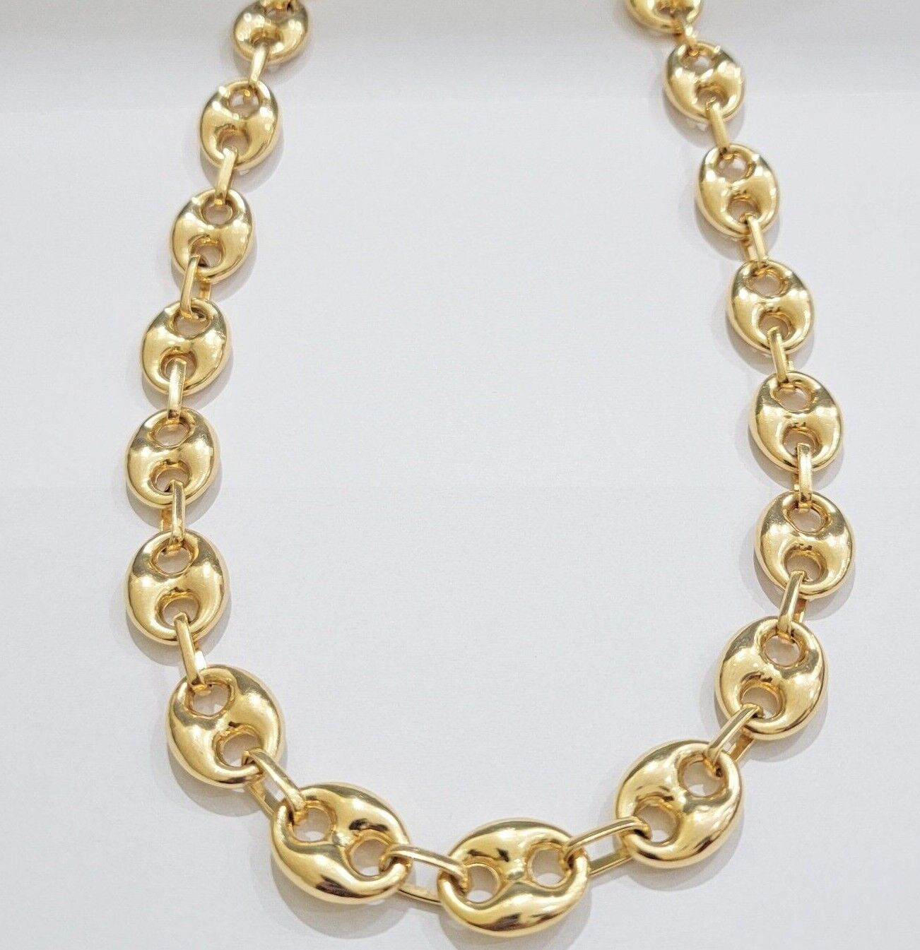 Puffed Mariner Anchor Link Chain Necklace 26"Inch 14mm Men REAL 10KT YELLOW GOLD