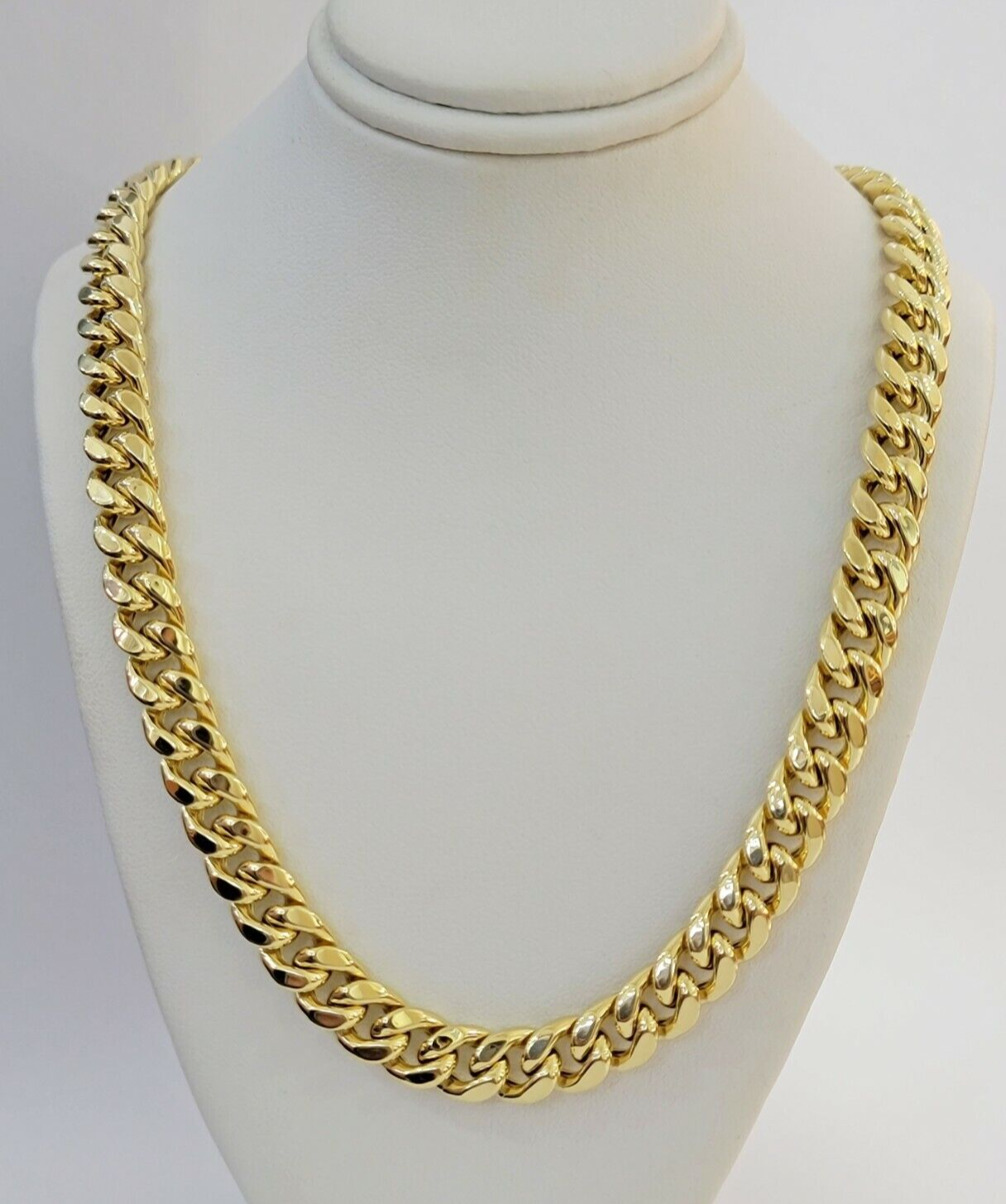 Real 14k Gold Chain 24 Inch Miami Cuban Link Necklace 9mm Strong Men 14KT Gold