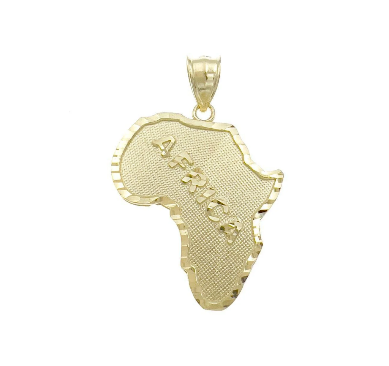 10k Yellow Gold Charm Africa Continent Pendant Mens REAL 10KT GOLD & FREE SHIPPING
