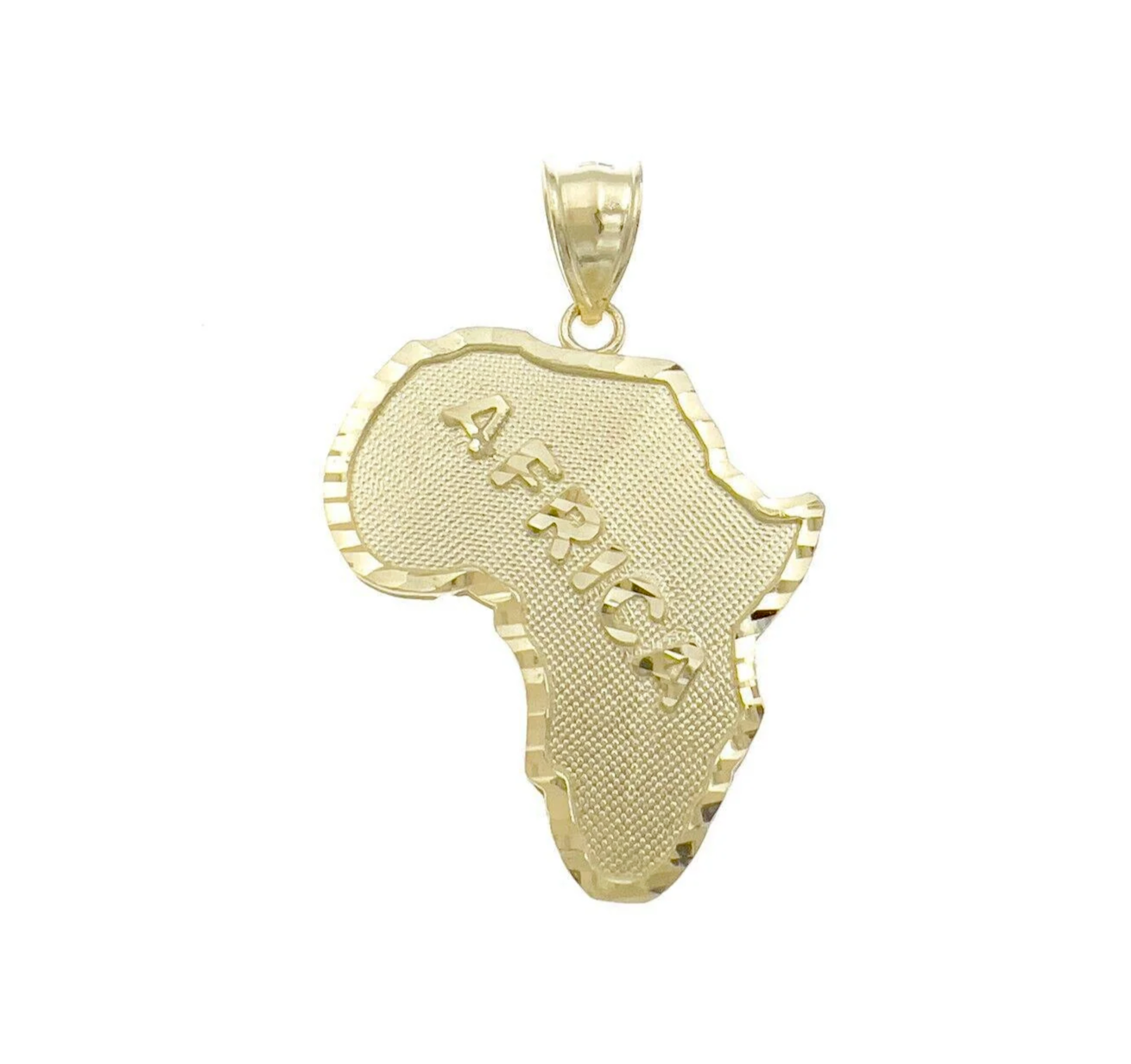 10k Yellow Gold Charm Africa Continent Pendant Mens REAL 10KT GOLD