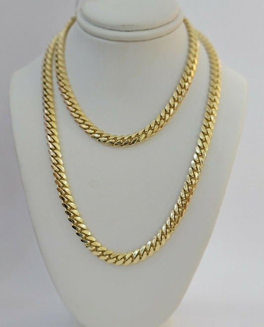 REAL 10k Gold Necklace Chain 6mm Miami Cuban Link 18-28" 10kt Yellow Gold SOLID