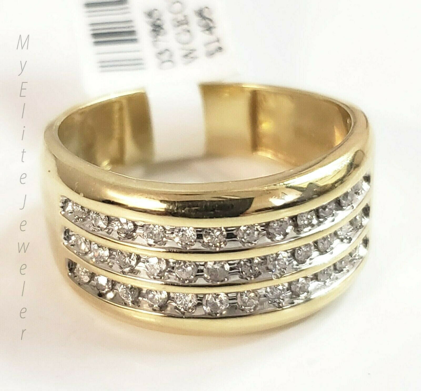 Mens 1/2CT Diamond Ring 10K Solid Gold Band Size 10 Thick Bands, 100% GENUINE