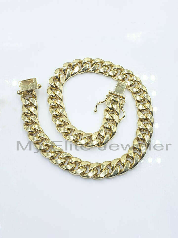 10K Yellow Gold Cuban Bracelet 6.5" 7" 7.5" Women Children Box Clasp REAL GOLD