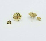 Solid 10kt Yellow Gold Nugget Earring Round 100% REAL Guaranteed 10k 9.5mm