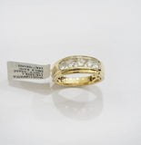 Mens 14k Yellow Gold 1CT Diamond Ring Band Natural Wedding Band, Valentine Sale