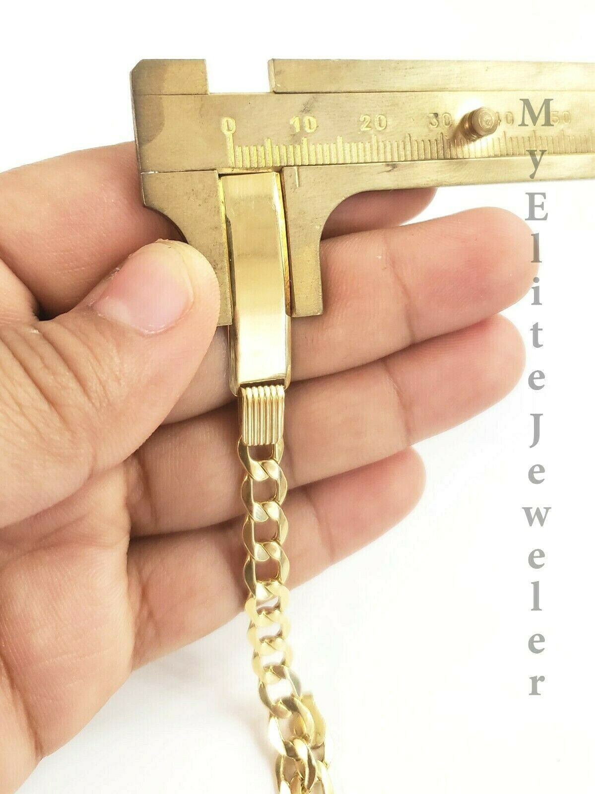 Men's Ladies 10K Gold Cuban Link Bracelet ID ,  Lobster Lock 8 Inch 6mm Engrave