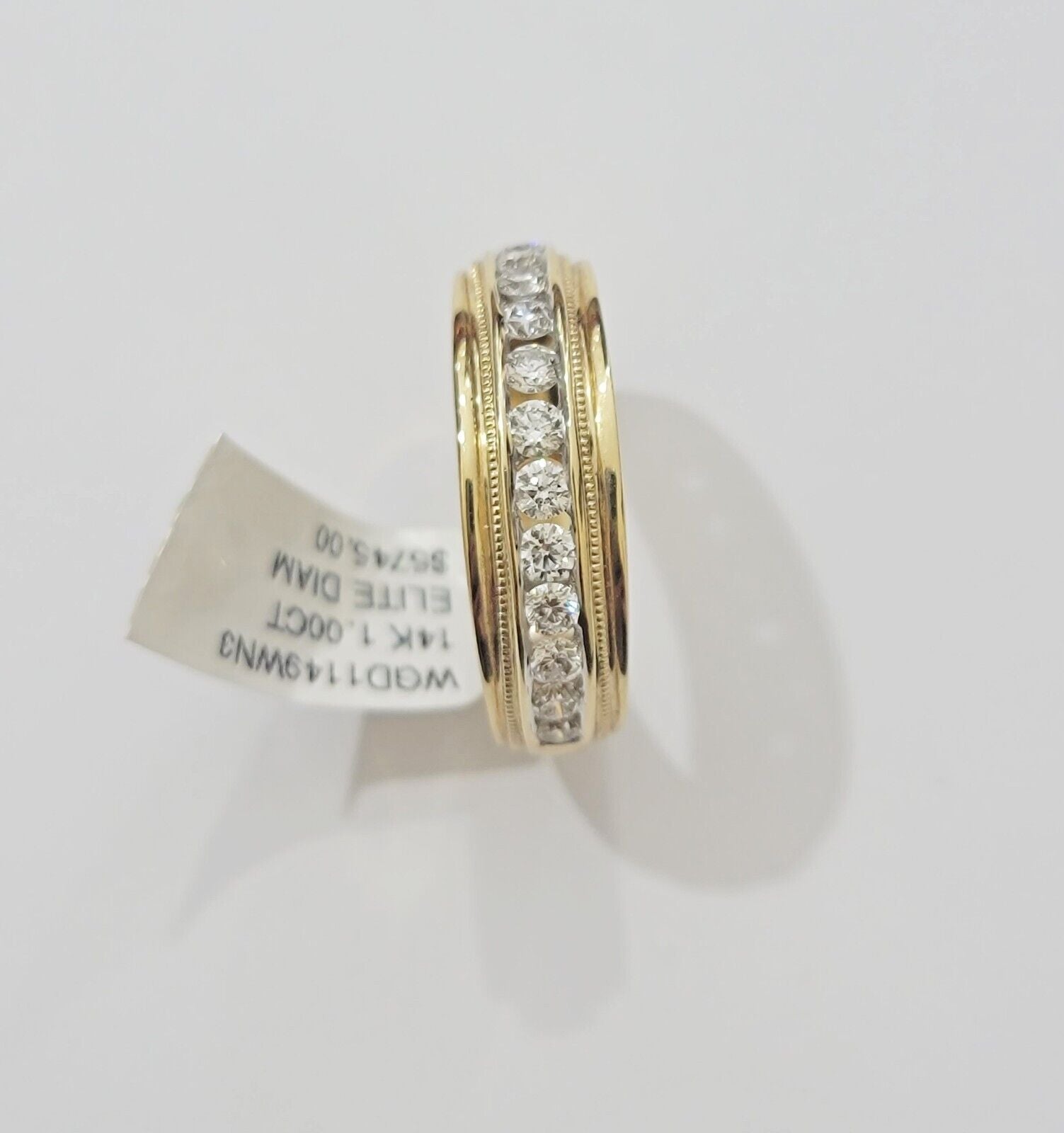 Solid 14k Yellow Gold Diamond Ring Men's Band 1CT Wedding Engagement, Genuine